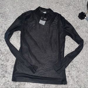 Mesh long sleeve top